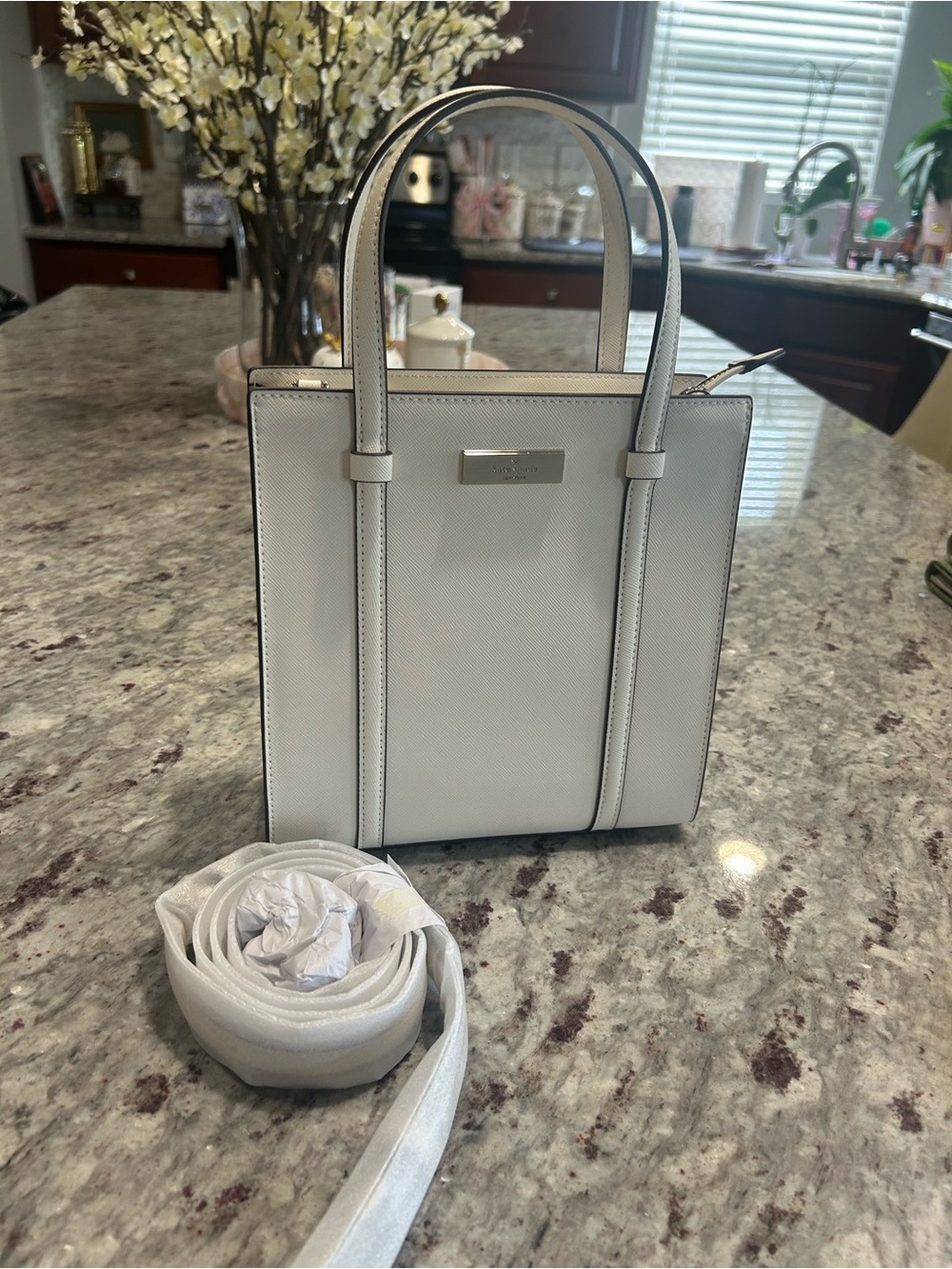 kate spade Sam Icon Mini Tote w/ Crossbody Strap in Pale Cream - NWOT